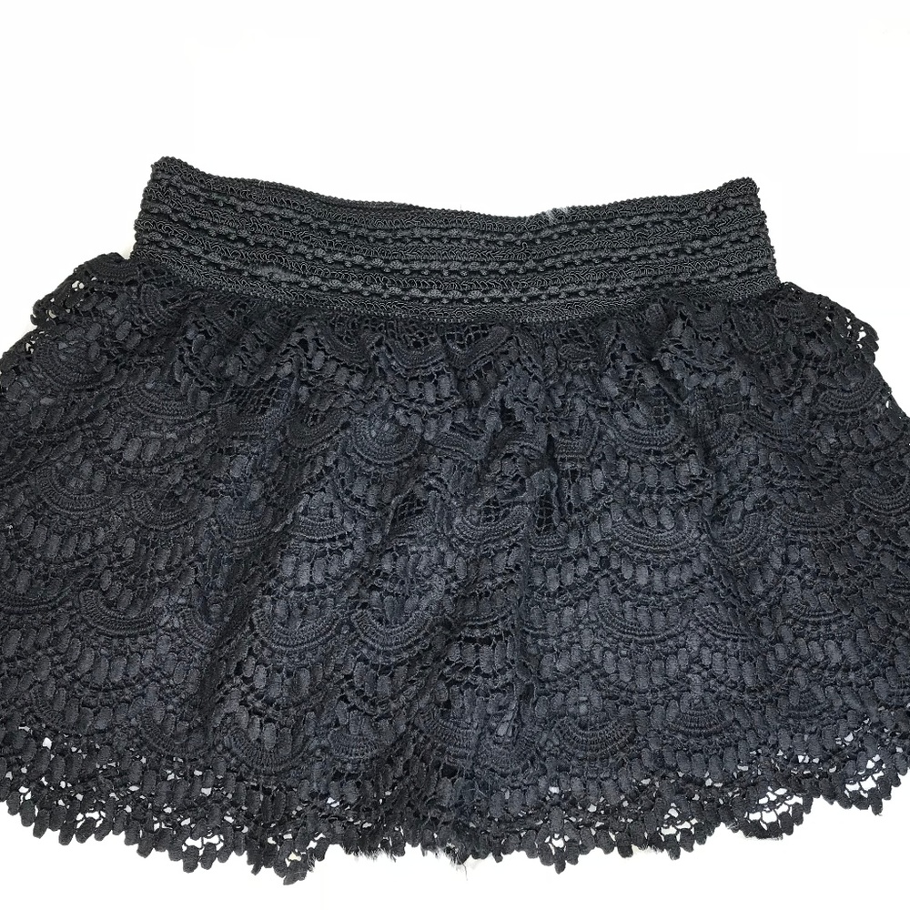 Paper Moon Elastic Waist Black Lace Shorts